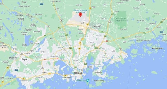 Helsinki luchthavens kaart