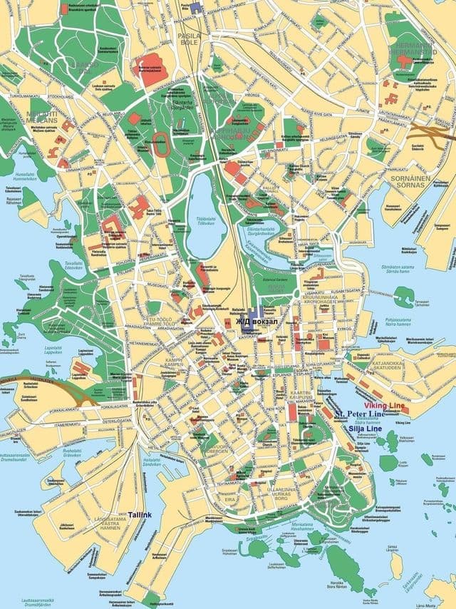 Helsinki stadsplattegrond