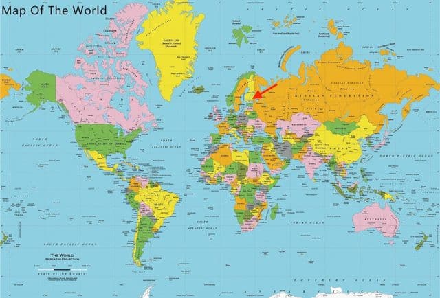 Helsinki op de wereldkaart
