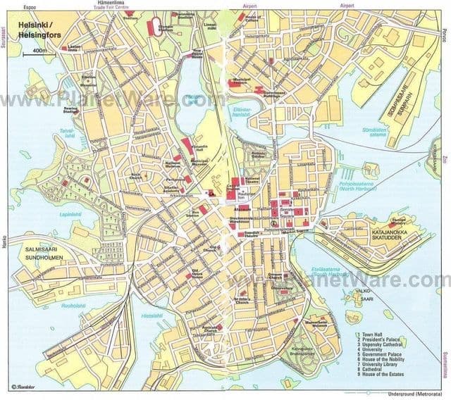 Helsinki wandeltochten kaart