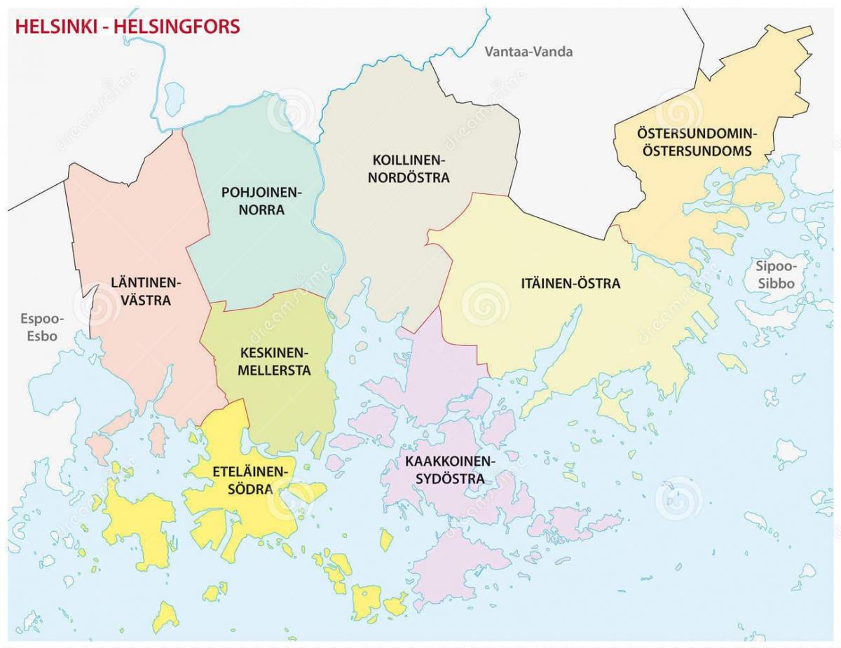 Helsinki district kaart