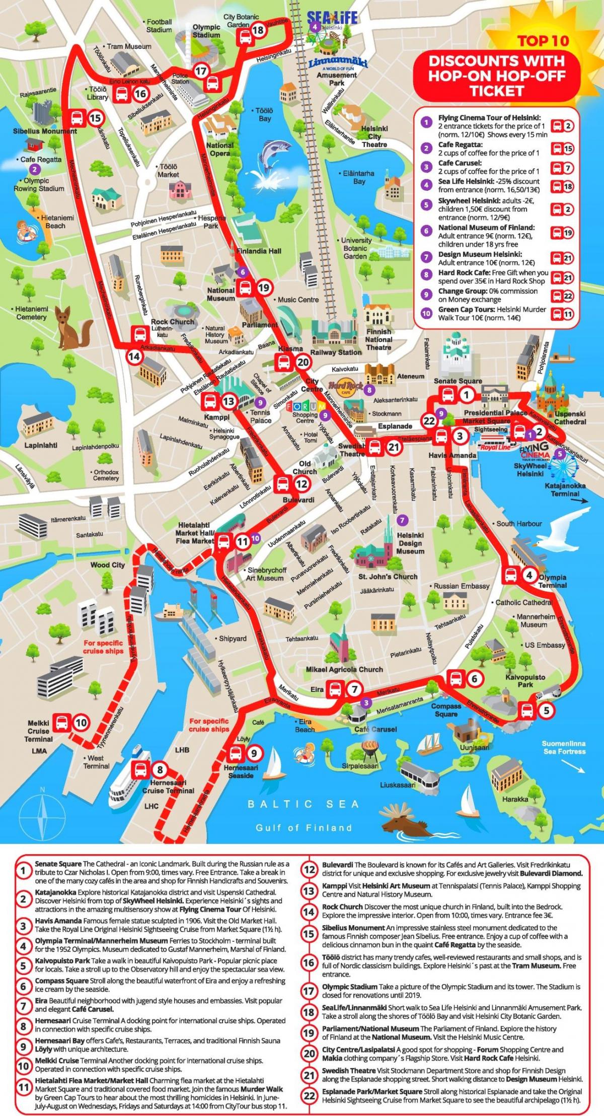 Helsinki kaart Grote Bus