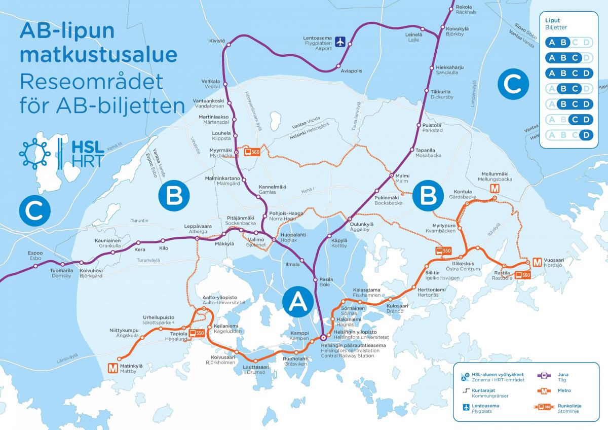 Helsinki metro stations kaart