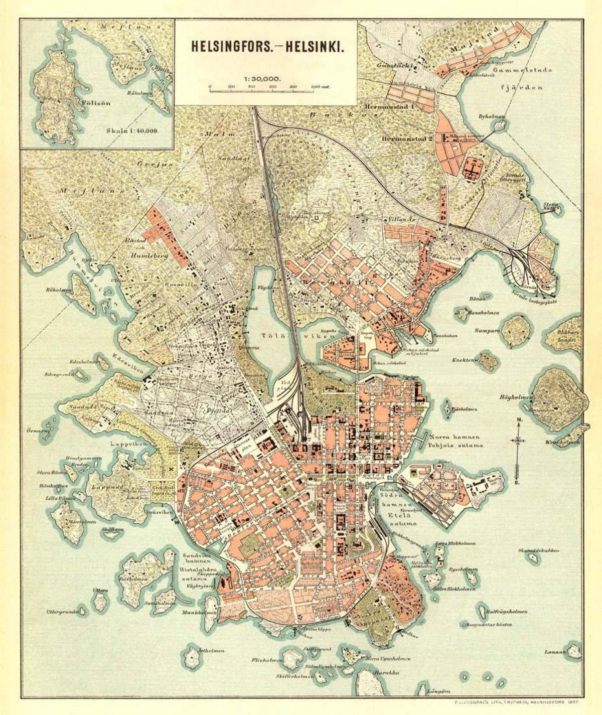 Helsinki antieke kaart