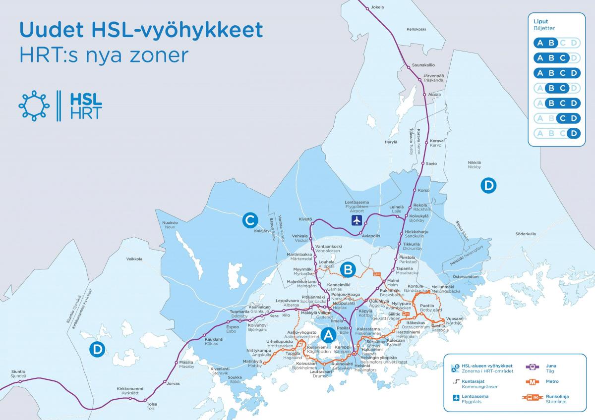 Helsinki zones kaart